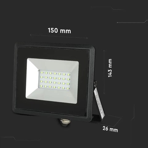 Naświetlacz LED V-TAC 20W SMD E-series czarny VT-4021 Kolor Zielony