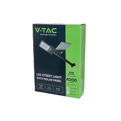Naświetlacz oprawa uliczna solarna V-TAC 50W LED IP65 VT-ST200 4000K 4000lm