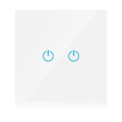 Włącznik szklany smart WI-FI V-TAC podwójny biały Amazon Alexa Google Home Nest VT-5004