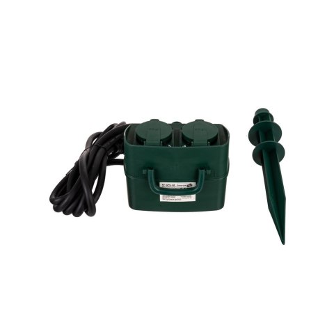 Gniazda ogrodowe V-TAC 2 gniazda 3m szpilka do wbijania IP44 schuko timer VT-1112-3