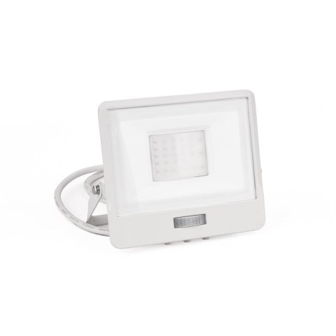 Naświetlacz LED V-TAC 30W SAMSUNG CHIP czujnik ruchu biały przewód 1M VT-138S-1 6400K 2340lm 5 lat gwarancji