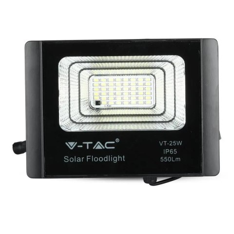 Naświetlacz LED solarny V-TAC 12W czarny IP65 pilot timer VT-25W 6000K 550lm