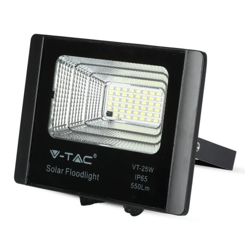 Naświetlacz LED solarny V-TAC 12W czarny IP65 pilot timer VT-25W 6000K 550lm
