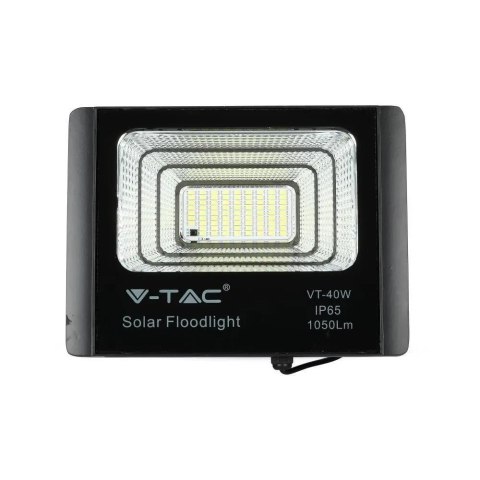 Naświetlacz LED solarny V-TAC 16W czarny IP65 pilot timer VT-40W 6000K 1050lm