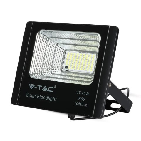 Naświetlacz LED solarny V-TAC 16W czarny IP65 pilot timer VT-40W 6000K 1050lm