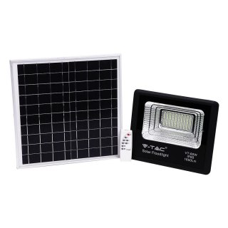 Naświetlacz LED solarny V-TAC 20W czarny IP65 pilot timer VT-60W 6000K 1650lm