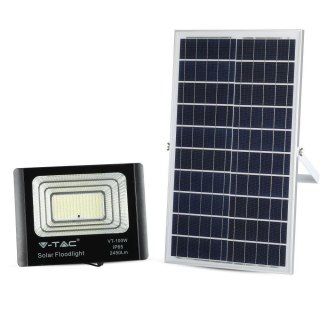 Naświetlacz LED solarny V-TAC 35W czarny IP65 pilot timer VT-100W 4000K 2450lm