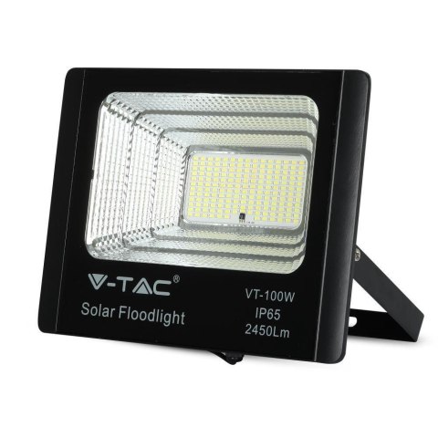 Naświetlacz LED solarny V-TAC 35W czarny IP65 pilot timer VT-100W 4000K 2450lm