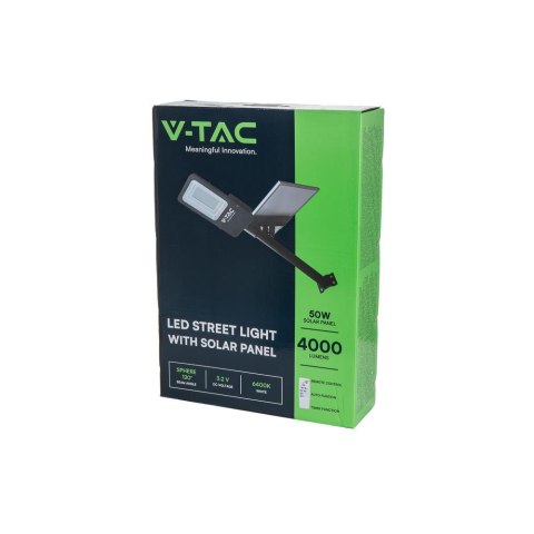 Naświetlacz oprawa uliczna solarna V-TAC 50W LED IP65 VT-ST200 6000K 4000lm