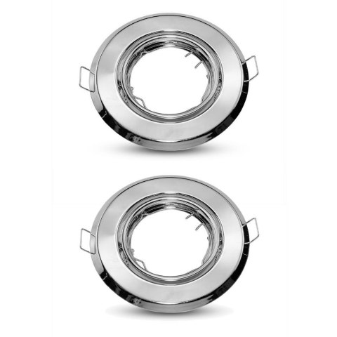 Oczko V-TAC GU10 okrągłe ruchome chrom (opak. 2 szt) VT-817-RD-CH 3 lata gwarancji