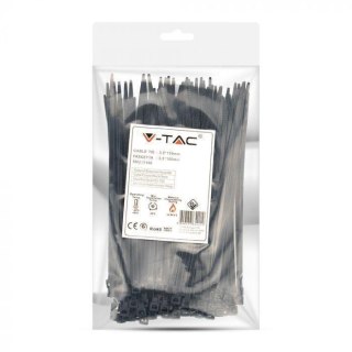 Opaski zaciskowe V-TAC 3.5x150mm czarna 18kg Nylon66 (opak. 100szt)