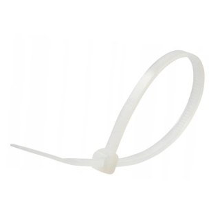 Opaski zaciskowe V-TAC 3.5x200mm biała 18kg Nylon66 (opak. 100szt)