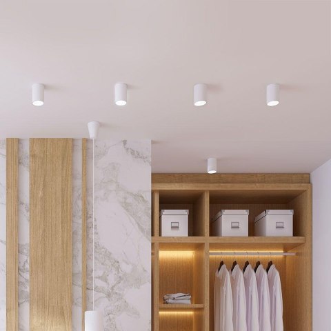 Oprawa V-TAC aluminiowa GU10 okrągła natynkowa tuba biała 70x107mm VT-802-W 3 lata gwarancji