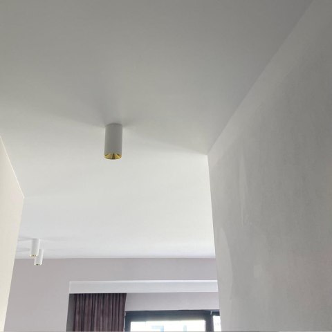 Oprawa sufitowa V-TAC GU10 okrągła natynkowa tuba biały+złoty 80x140mm VT-882-R 3 lata gwarancji