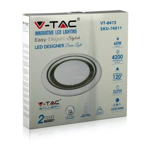 Oprawa sufitowa plafoniera V-TAC 60W LED pilot CCT timer gwiazdy fi.480 VT-8473 2700K-6400K 4200lm