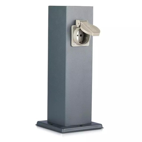 Słupek ogrodowy V-TAC 2 gniazda 30cm 2x16A 3600W IP44 grafit VT-1155-1