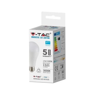 Żarówka LED V-TAC SAMSUNG CHIP 17W E27 A65 ściemnialna VT-217D 4000K 5 lat gwarancji