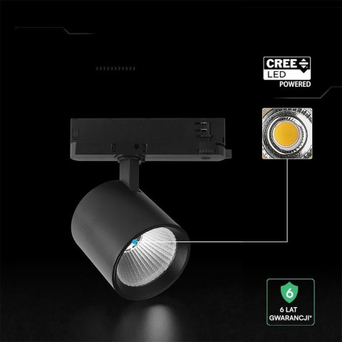 Oprawa szynoprzewód 3F V-TAC 36W LED CREE CHIP 36st czarna VT-11136 4000K 3302lm 6 lat gwarancji