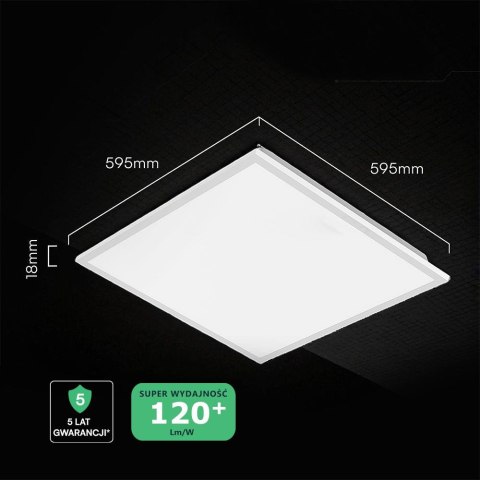 Panel LED V-TAC 40W 60x60 backlight 33mm 120Lm/W VT-61042 4000K 4800lm 5 lat gwarancji