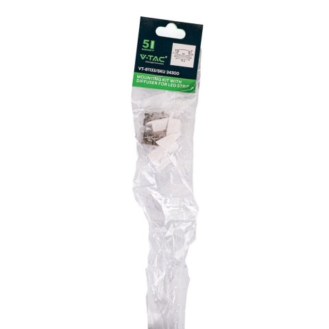 Profil do LED zestaw, ALU anodowany V-TAC 2mb klosz mleczny 13,2x7mm VT-81133 5 lat gwarancji