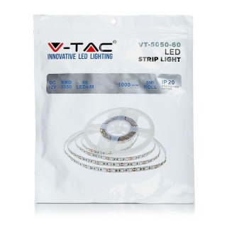 Taśma LED V-TAC 12V SMD5050 300LED IP20 9W/m VT-5050 3000K 1000lm
