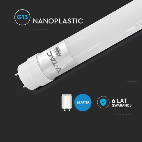 Tuba świetlówka LED T8 V-TAC CREE CHIP 60cm 9W G13 obrotowa nano plastic VT-061 4000K 850lm 6 lat gwarancji