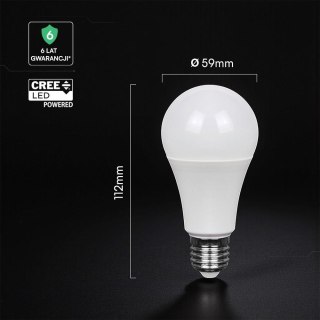 Żarówka LED V-TAC CREE CHIP 10,5W E27 A60 VT-2112 3000K 1055lm 6 lat gwarancji