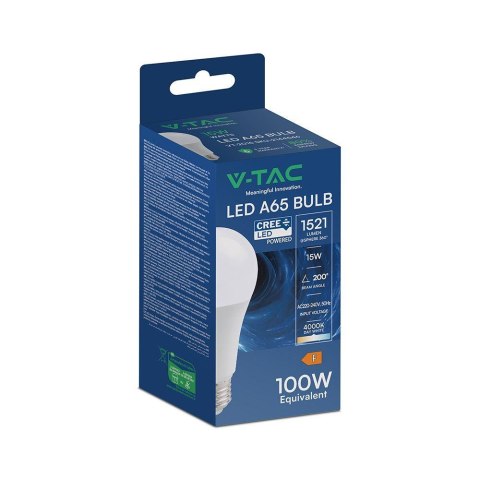Żarówka LED V-TAC CREE CHIP 15W A65 E27 VT-2015 4000K 1521lm 6 lat gwarancji