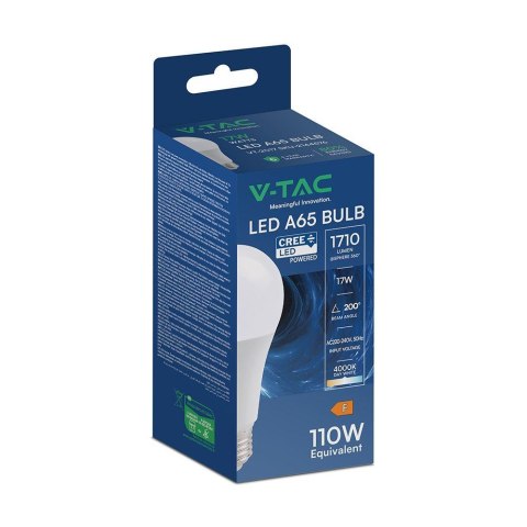 Żarówka LED V-TAC CREE CHIP 17W A65 E27 VT-2017 4000K 1710lm 6 lat gwarancji
