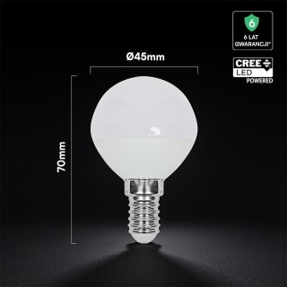 Żarówka LED V-TAC CREE CHIP 3,7W E14 kulka P45 VT-1819 3000K 320lm 6 lat gwarancji