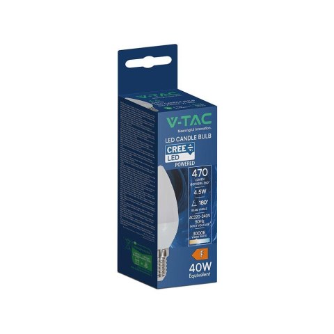 Żarówka LED V-TAC CREE CHIP 4,5W E14 świeca VT-1855 3000K 470lm 6 lat gwarancji