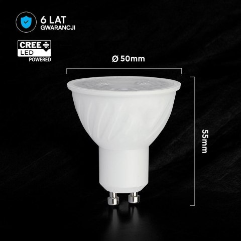 Żarówka LED V-TAC CREE CHIP 4,5W GU10 38st VT-275 3000K 345lm 6 lat gwarancji
