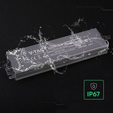Zasilacz do LED hermetyczny SLIM V-TAC 100W 12V 8.3A IP67 filtr EMI VT-13100