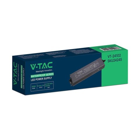 Zasilacz do LED hermetyczny SLIM V-TAC 100W 24V 4.15A IP67 filtr EMI VT-24102