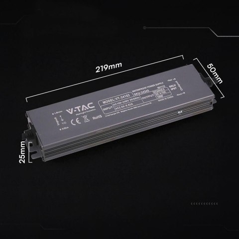 Zasilacz do LED hermetyczny SLIM V-TAC 100W 24V 4.15A IP67 filtr EMI VT-24102