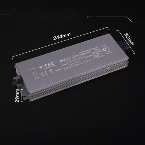 Zasilacz do LED hermetyczny SLIM V-TAC 300W 12V 25A IP67 filtr EMI VT-13300