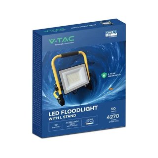 Naświetlacz przenośny LED V-TAC 50W CREE CHIP IP65 VT-44049 4000K 4270lm 6 lat gwarancji
