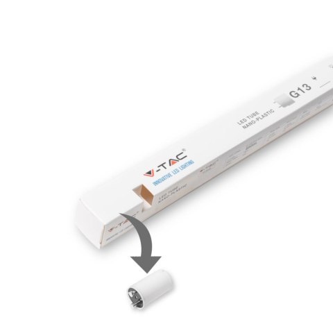 Tuba świetlówka LED T8 V-TAC 18W 120cm z starterem VT-1277 6400K 1700lm 3 lata gwarancji