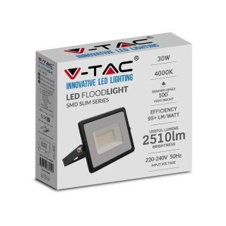 Naświetlacz LED V-TAC 30W SMD E-series czarny VT-4031 6500K 2510lm