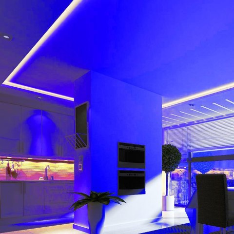 Taśma LED V-TAC 12V SMD3528 300LED IP65 rękaw 3,2W/m VT-3528 IP65 Kolor Niebieski