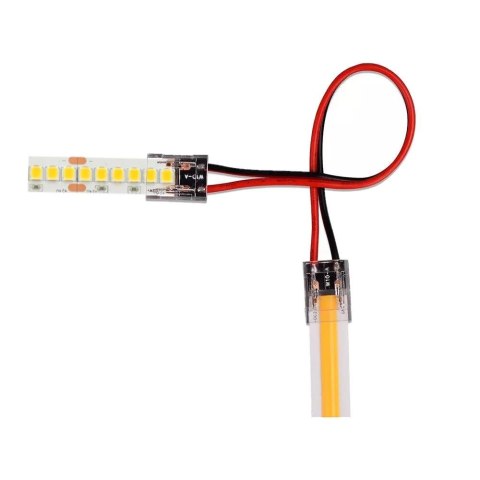 Konektor złączka taśm LED V-TAC przeźroczysta taśma-przewód-taśma gęste/zwykłe/COB 8mm