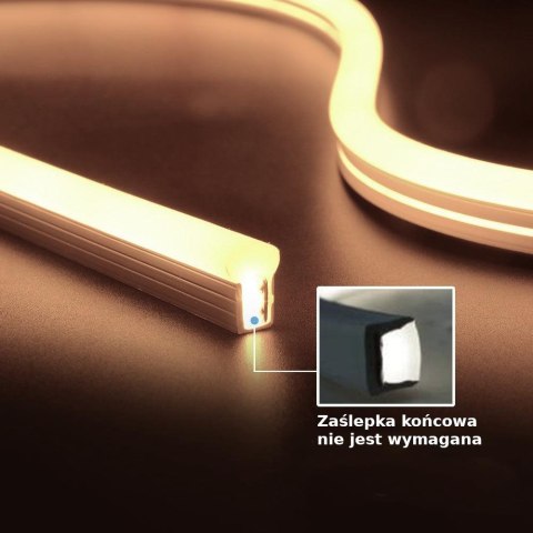 Neon flex LED V-TAC 24V IP68 10mb cięcie co 5cm 6,5W/m IP68 VT-554 Kolor Żółty 260lm