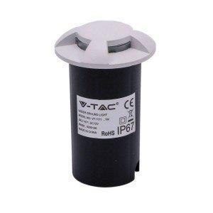 Oprawa gruntowa ogrodowa najazdowa 1W LED biała 4-stronna IP67 V-TAC VT-1171-W 6500K 10lm