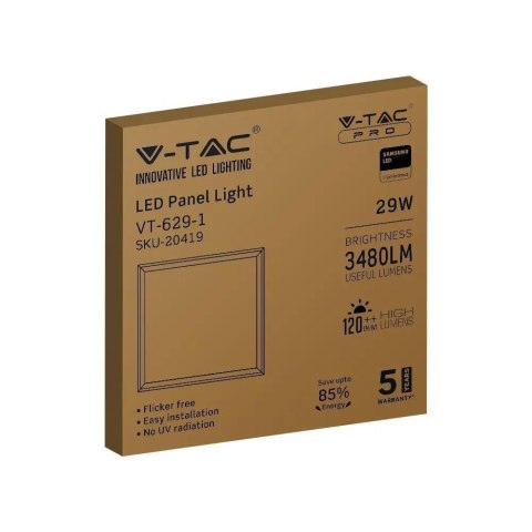 Panel LED V-TAC 29W 60x60 SAMSUNG CHIP 120Lm/W VT-629-1 4000K 3480lm 5 lat gwarancji