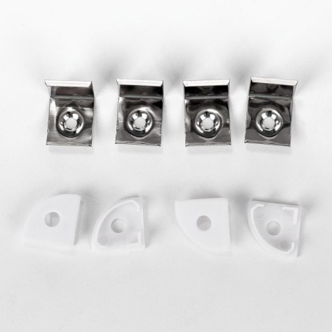 Profil do LED zestaw, ALU Kątowy biały V-TAC 2mb klosz mleczny 15,8x15,8mm VT-8109-W 5 lat gwarancji