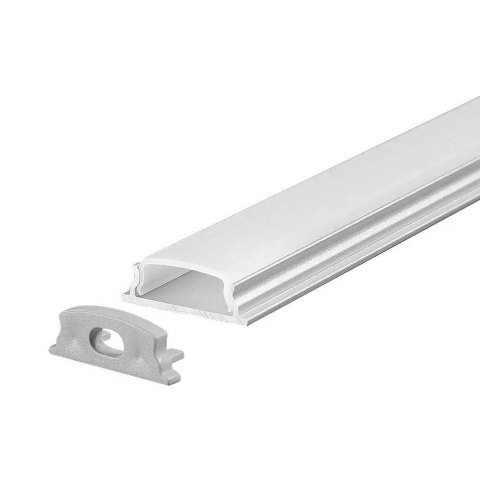 Profil do LED zestaw, ALU V-TAC 2mb anodowany do taśm LED elastyczny giętki 18x6mm VT-8138