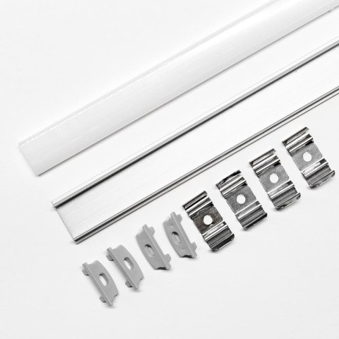 Profil do LED zestaw, ALU V-TAC 2mb anodowany do taśm LED elastyczny giętki 18x6mm VT-8138