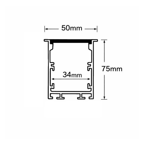 Profil do LED zestaw, ALU anodowany V-TAC 2mb klosz mleczny 50x75mm VT-8127
