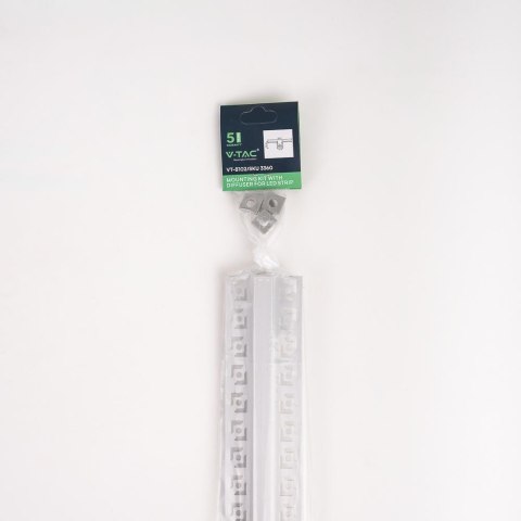 Profil do LED zestaw, ALU anodowany do gipsowania 95mm V-TAC 2mb klosz mleczny 12,5x10mm VT-8102