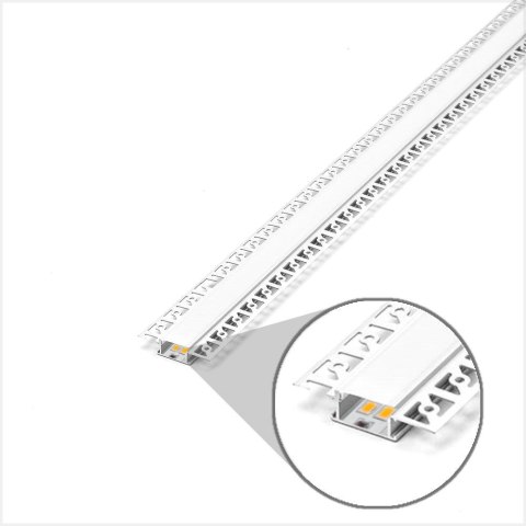 Profil do LED zestaw, ALU anodowany do gipsowania na dwie taśmy V-TAC 2mb klosz mleczny 28,5x14mm VT-8101